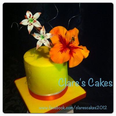 hibiscus cake - Cake by Clare's Cakes - Leicester