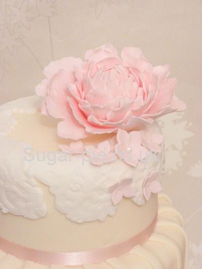 Pleated Peony wedding cake - Cake by Sugar-pie