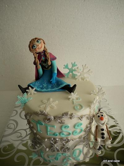 Frozen cake, Princess Anna and Olaf - Cake by marja