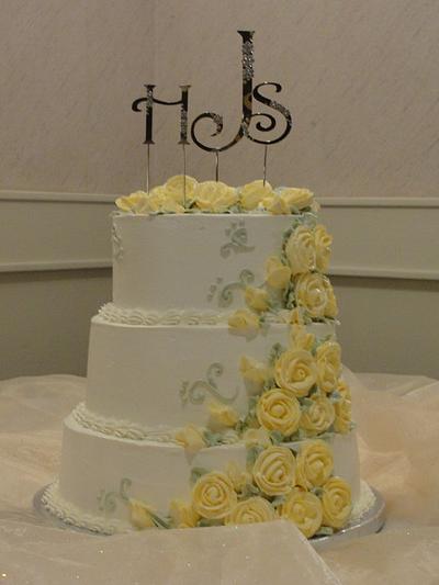 Yellow roses wedding cake - Cake by pastrychefjodi