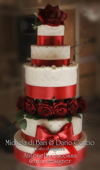 White & Red Wedding ♥ - Cake by Michela di Bari