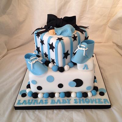 Bouncing baby boy shower cake. - Cake by Emma lewis