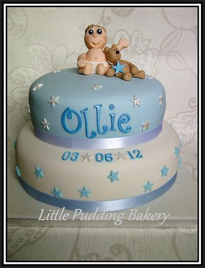 Fiest ever 2 tier. Christening Cake. - Cake by Natalie Watson