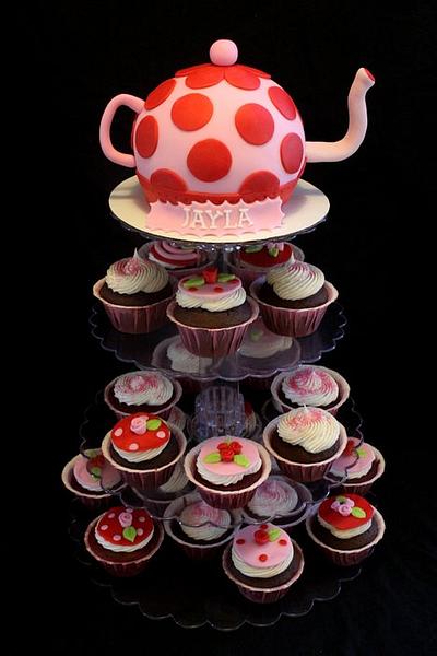 Teapot Cake and Cupcakes - Cake by Jewell Coleman