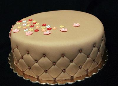  Brown cake with small flowers - Cake by Anka