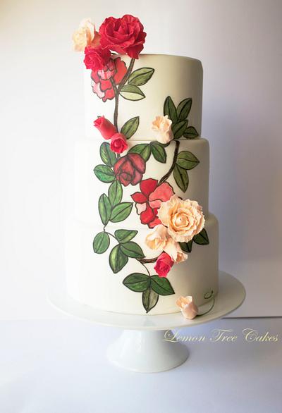 Hand painted and hand crafted roses - Cake by pamz