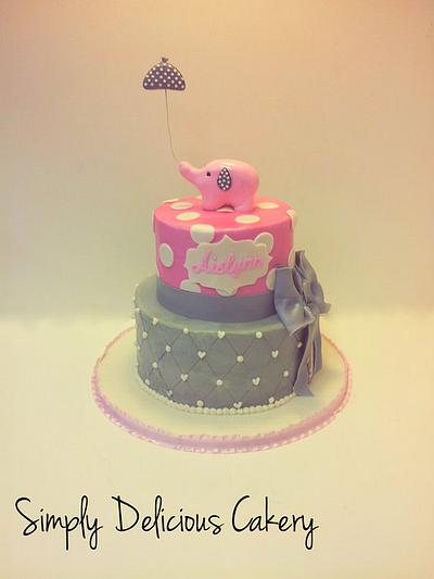Baby Elephant love - Cake by Simply Delicious Cakery