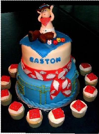 Wearing Daddy's Boots & Hat Baby Shower - Cake by Pamela