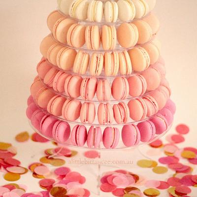 Ombré Macaron tower - Cake by A Little Bit Fancee
