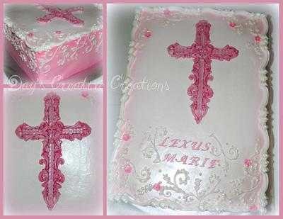 Pink Cross Baptism - Cake by Day