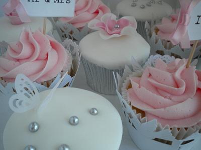 Pink, White & Silver Wedding - Cake by Paula Wright