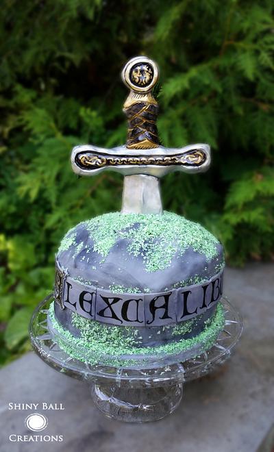 The Sword in the Stone - Cake by Shiny Ball Cakes & Creations (Rose)