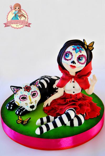 Red Riding Hood Blythe Skull - Sugar Skull Bakers Collaboration 2015 - Cake by SweetLin