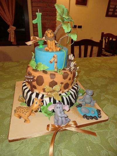 First Birthday - jungle cake - Cake by MariaDelleTorte