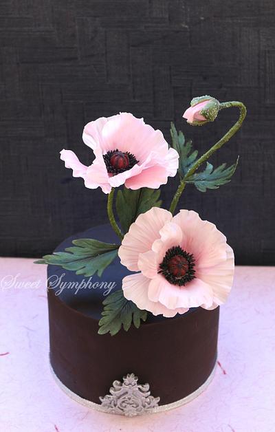 Ganached cake with poppies  - Cake by Sweet Symphony