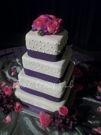 4 teir wedding - Cake by CakeCrazy