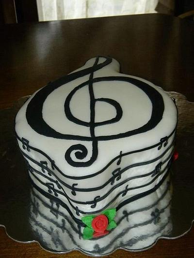 musical treble cleft cake - Cake by donnascakes