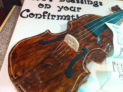 Violin Confirmation Cake - Cake by CakeIndulgence