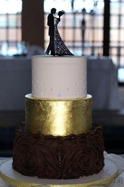 Gold leaf, Ruffles and Dimanties - Cake by The Cake Tin