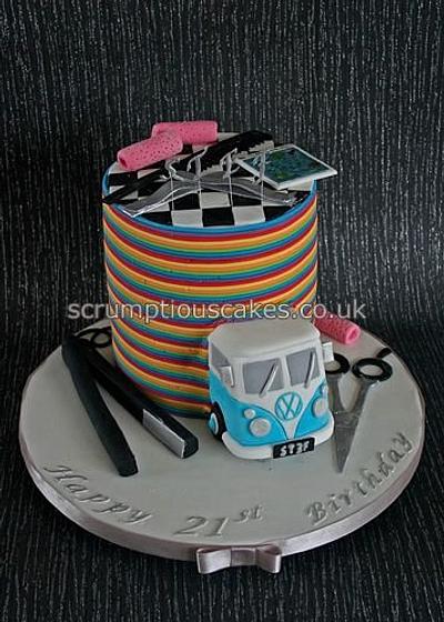 Rainbow Stripes Birthday Cake - Cake by Scrumptious Cakes