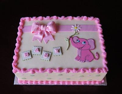 Pink Elephant Baby Shower - Cake by Alisa Seidling