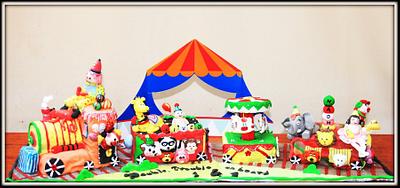 Circus carnival cake with a rotating carousel - Cake by Sreeja -The Cake Addict