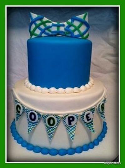 Bow Tie Baby Shower Cake - Cake by Angel Rushing