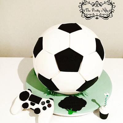 Soccerball and PS4 - Cake by Edelcita Griffin (The Pretty Nifty)