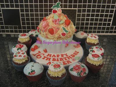 Cath Kidston Inspired Giant Cupcake and Cupcakes - Cake by Sam Harrison