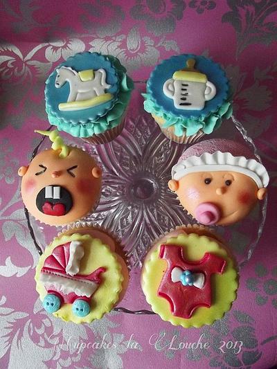 Baby shower cupcakes - Cake by Cupcakes la louche wedding & novelty cakes