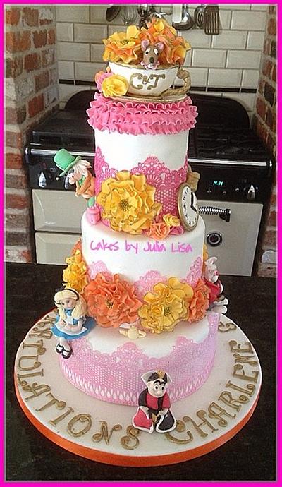 Alice in Wonderland themed Wedding Cake - Cake by Cakes by Julia Lisa