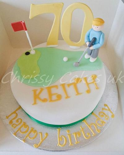 Golf themed 70th birthday, Dairy free chocolate cake. - Cake by Chrissy_Cakes_UK