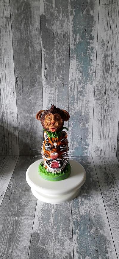 3d tiger/monkey cake - Cake by Pien Punt
