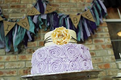 Purple & Ivory Bridal Shower - Cake by Sugar Sweet Cakes