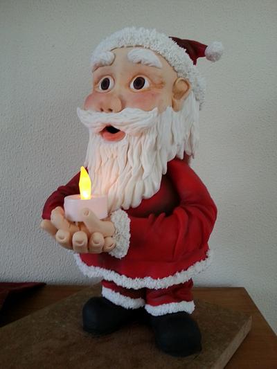 Santa Claus with Candle - Cake by Claudia Kapers Capri Cakes