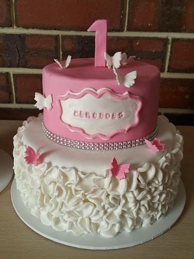 Baby girl 1st birthday cake - Cake by Helen's cakes 