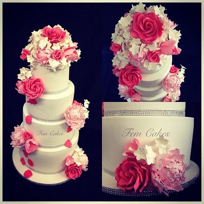 Peony Wedding cake - Cake by Fem Cakes
