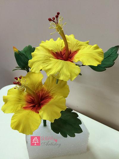 Hibiscus Bloom from my sugar garden - Cake by D Sugar Artistry - cake art with Shabana