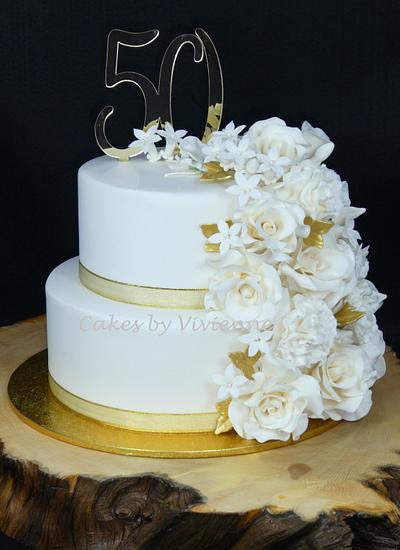 50th Wedding Anniversary Cake - Cake by Cakes by Vivienne