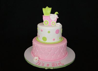 Classic Stroller Baby Shower - Cake by Elisa Colon