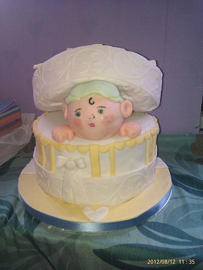 Baby Shower Hatbox Cake - Cake by Gemma Buxton