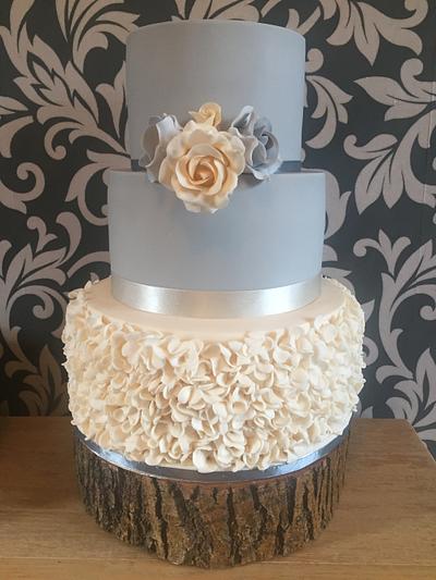 Ruffle wedding cake  - Cake by jen lofthouse