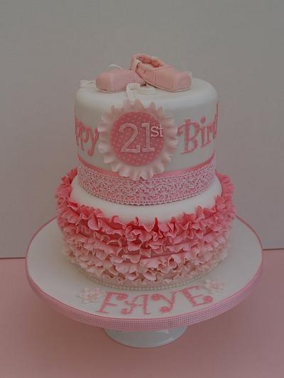 Pink Ruffles, Ballet Shoes birthday cake - Cake by Melanie Jane Wright