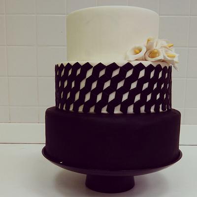 Black & White wedding - Cake by sdcakery