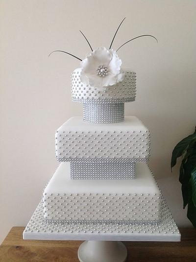 Silver Sensation Wedding cake - Cake by Kimscakes