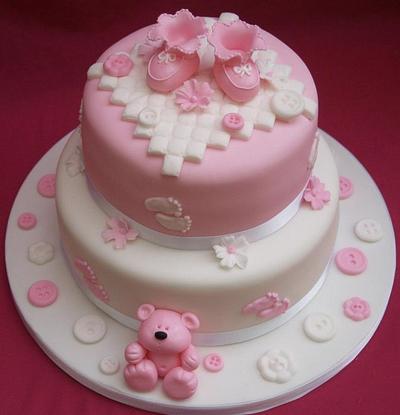 Pretty Pink baby Shower cake - Cake by Sandra's cakes