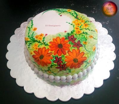 Flower blossoms  - Cake by Divya chheda 
