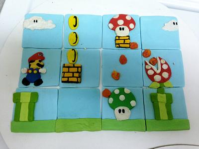 Super Mario bros. fondant cupcake toppers - Cake by Tiffany McCorkle