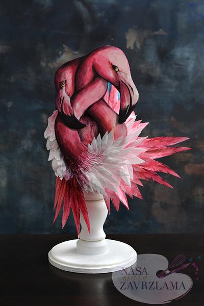 Flamingos In Love Cake - Cake by Nasa Mala Zavrzlama