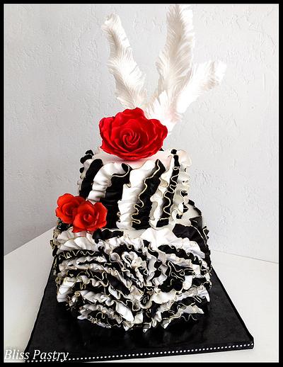 Zebra Ruffles - Cake by Bliss Pastry